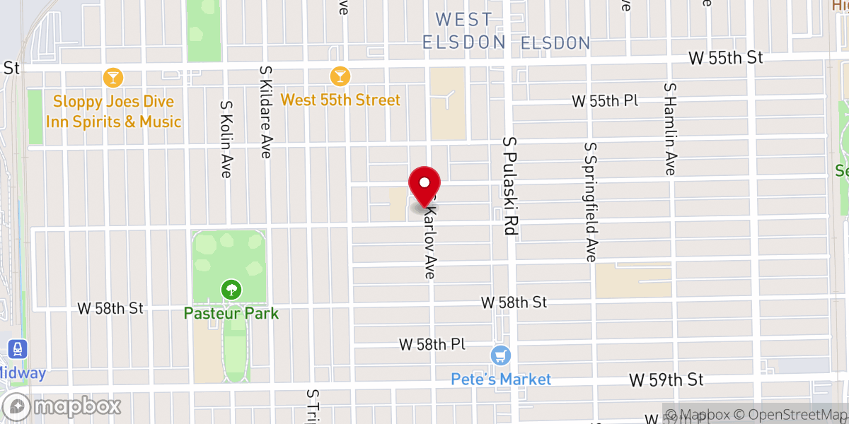 Map showing location of St Turibius Catholic Church
