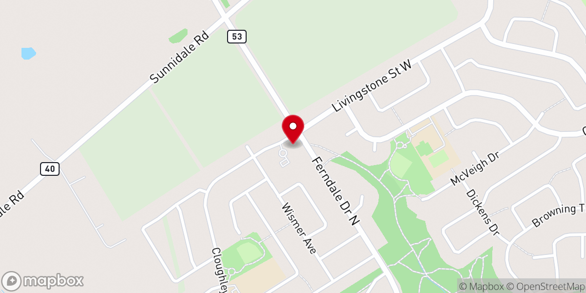 Map showing location of Westside Evangelical Lutheran Church