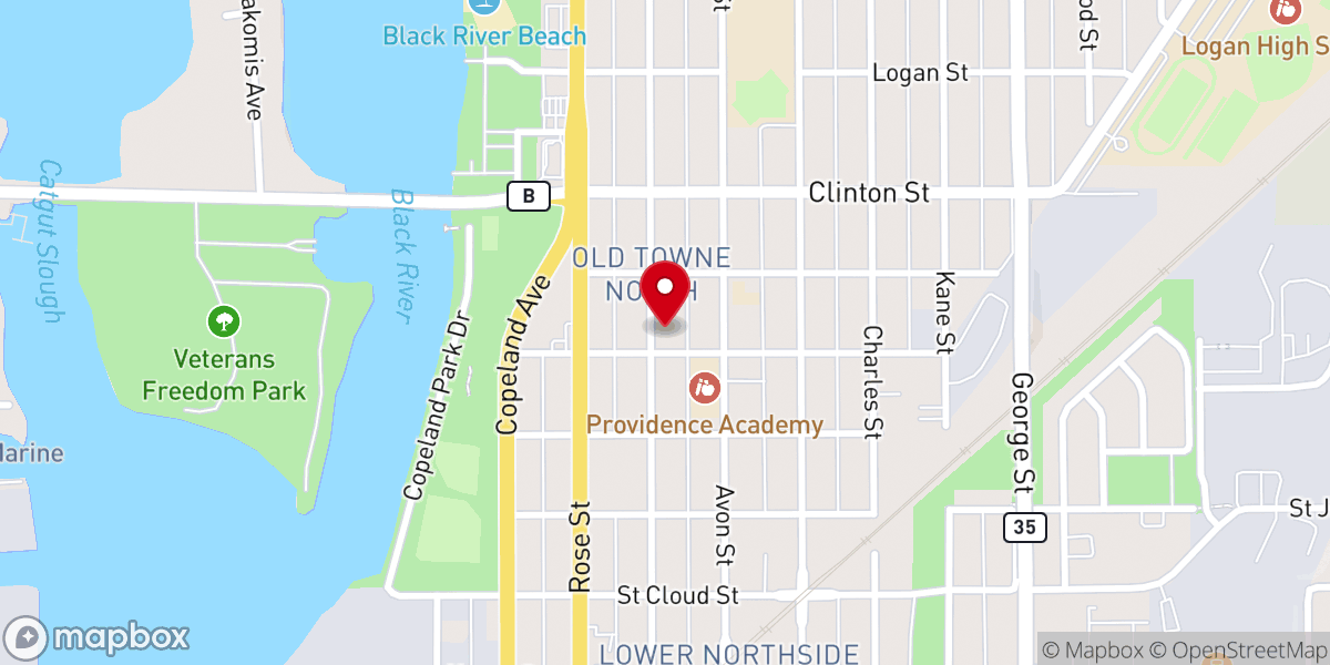 Map showing location of Saint James the Less Catholic Church