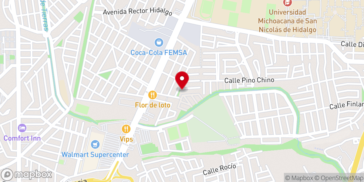 Map showing location of La Roca