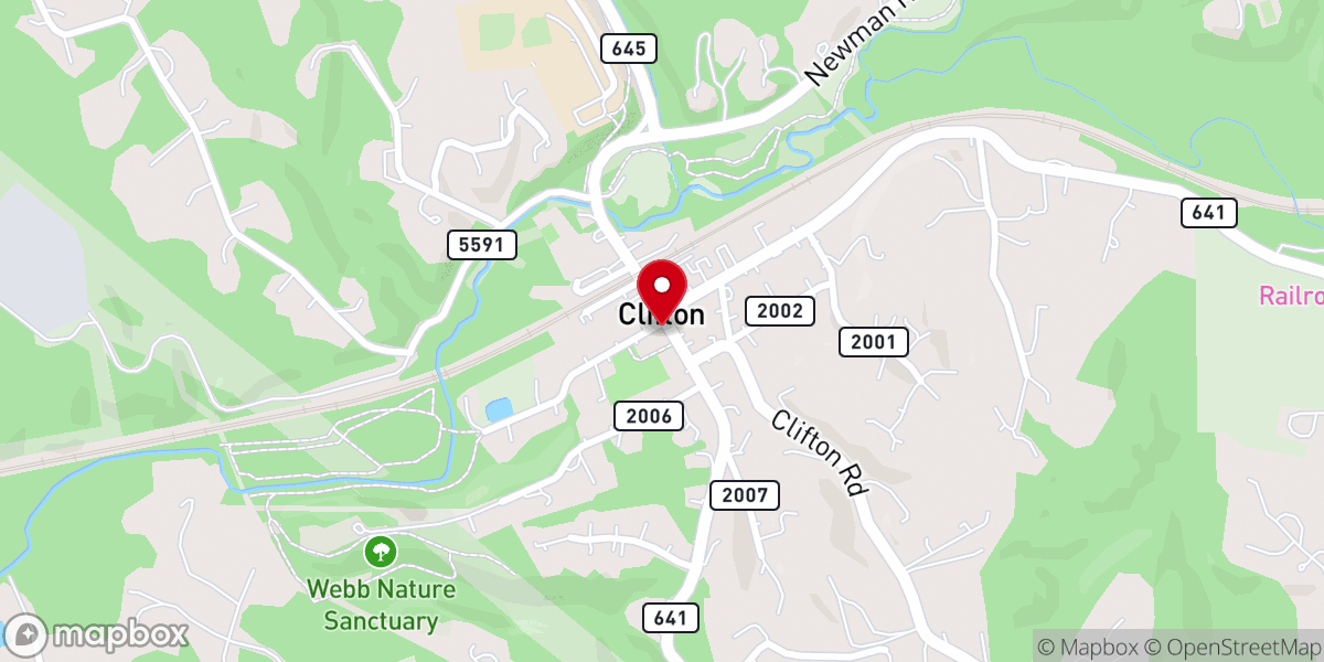 Map showing location of Clifton Baptist Church