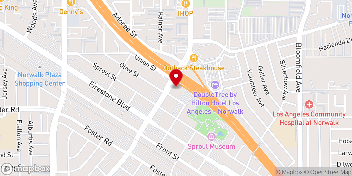Map showing location of Norwalk United Methodist Church