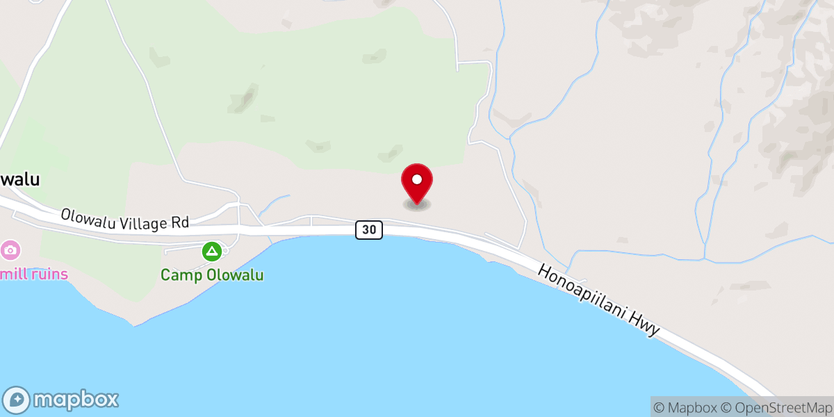 Map showing location of Olowalu Lanakila Hawaiian Church