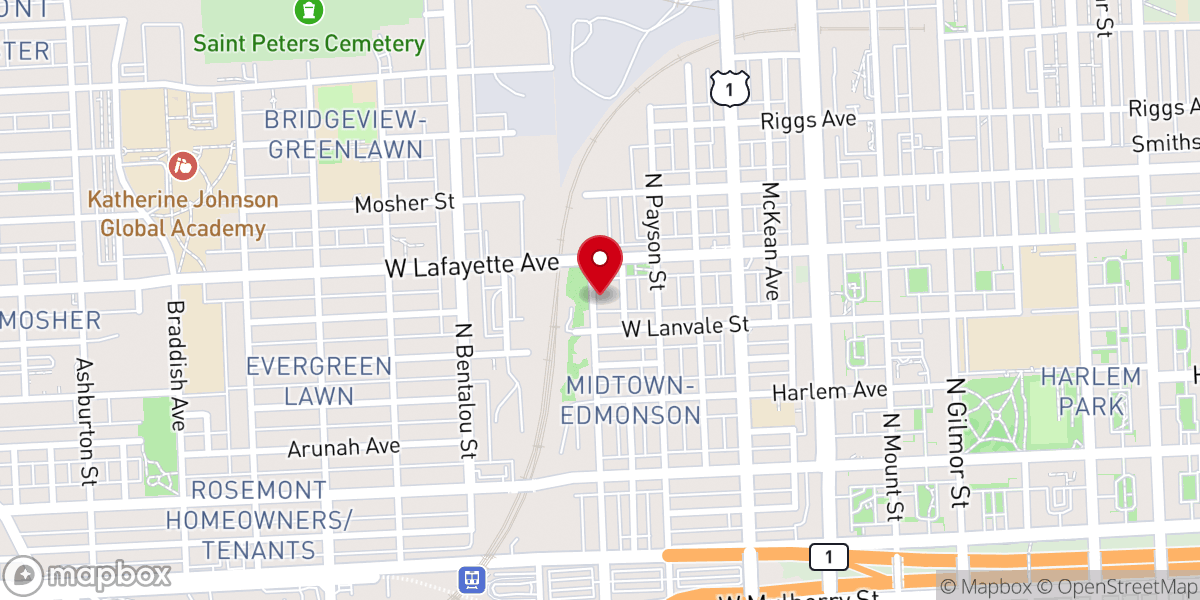 Map showing location of Apostolic Bible Study Church