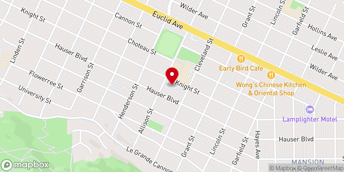 Map showing location of Calvary Baptist Church