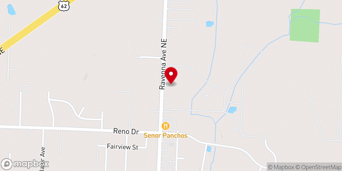 Map showing location of Eastwood Springs Church