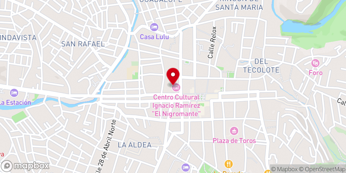 Map showing location of Centro Cultural Ignacio Ramírez El Nigromante
