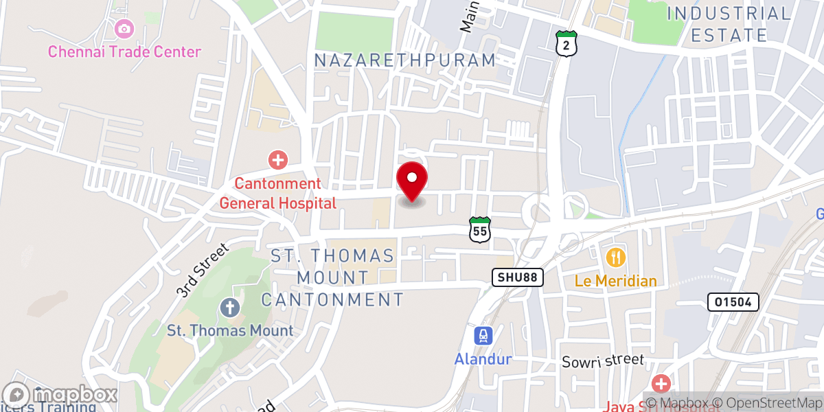 Map showing location of CSI Wesley Tamil Church