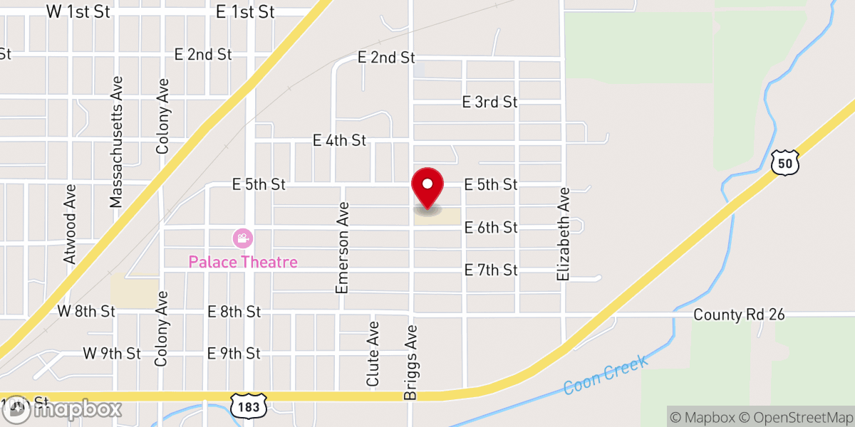 Map showing location of Saints Peter and Paul Church