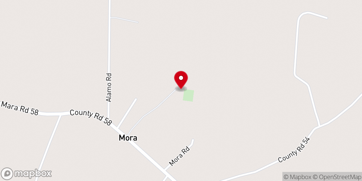 Map showing location of Mora Baptist Church
