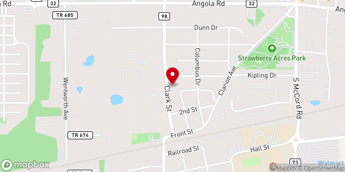 Map showing location of First Missionary Baptist Church
