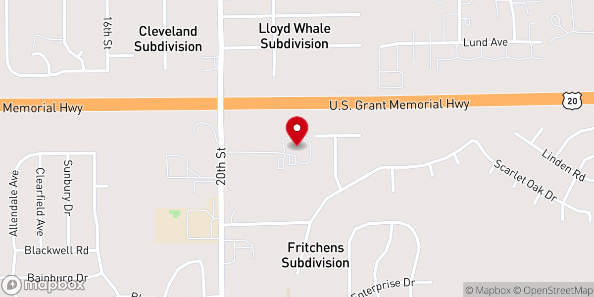 Map showing location of Life Church - South Campus