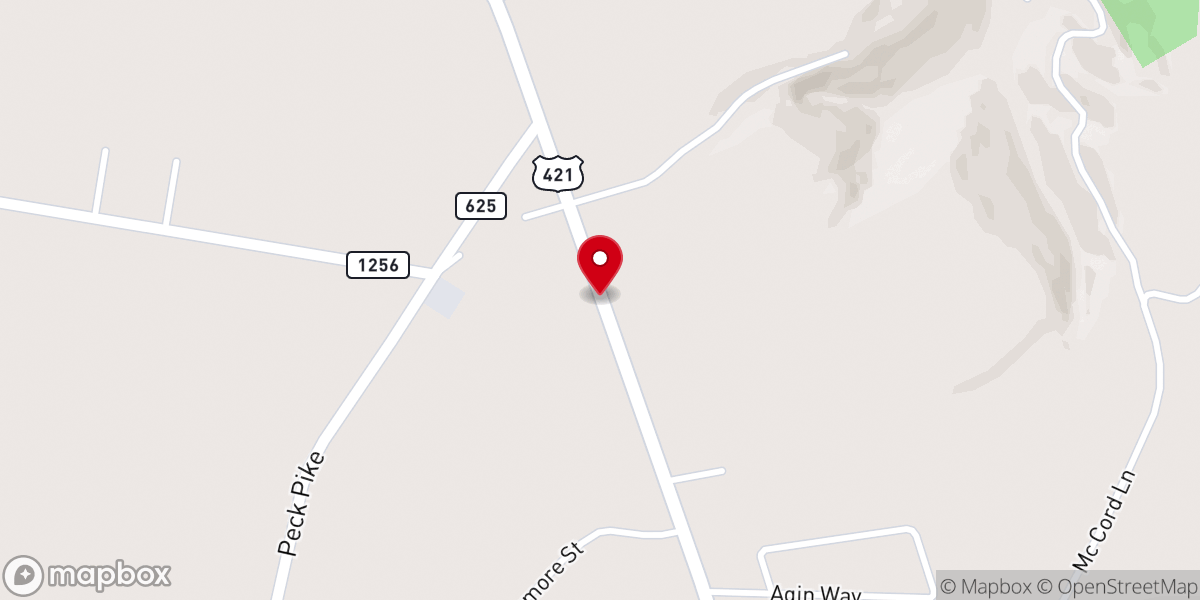 Map showing location of Kentucky Raceway Ministries