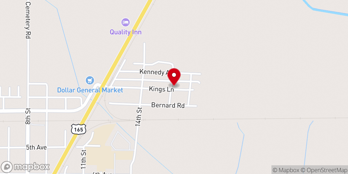 Map showing location of Greater First Baptist Church