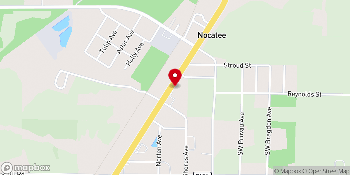 Map showing location of First Baptist Church of Nocatee