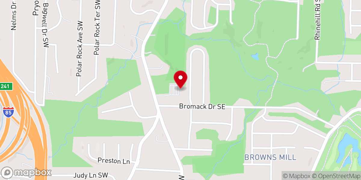 Map showing location of Jehovah Witnesses Assembly Hall Atlanta Georgia Inc