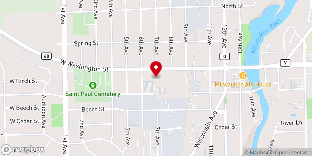 Map showing location of St. Paul Lutheran Church and School