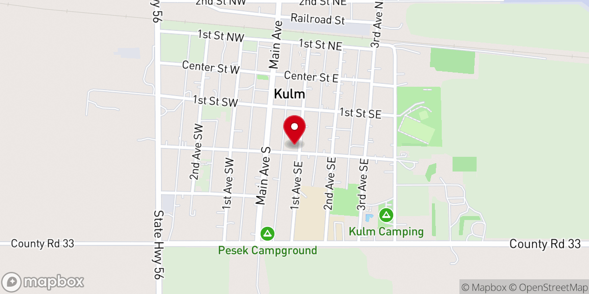 Map showing location of Kulm Baptist Church