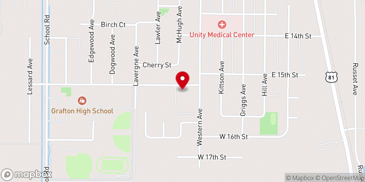 Map showing location of Walsh County Food Pantry - Food Distribution Center