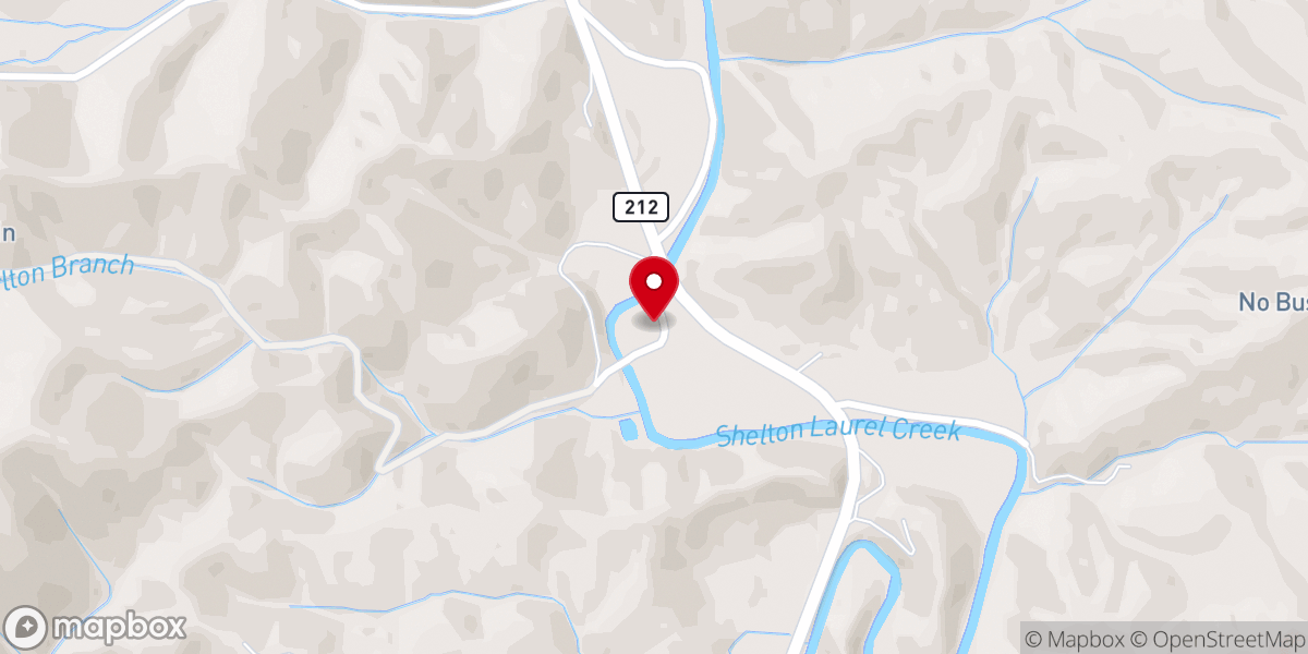 Map showing location of Middle Laurel Church of God