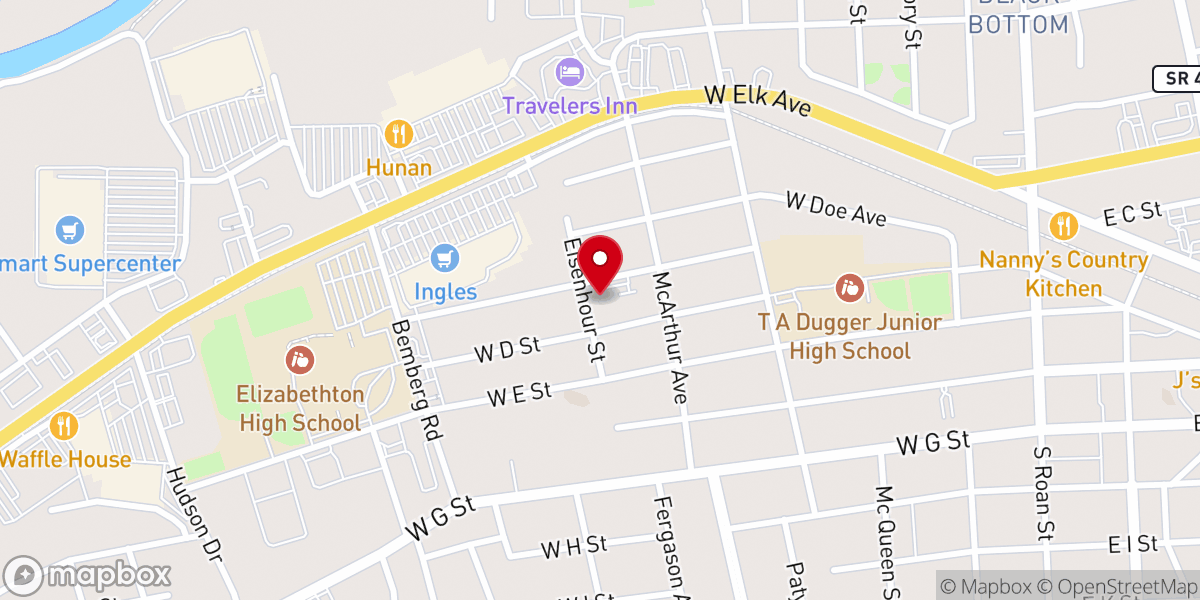 Map showing location of St Elizabeth's Roman Catholic Church