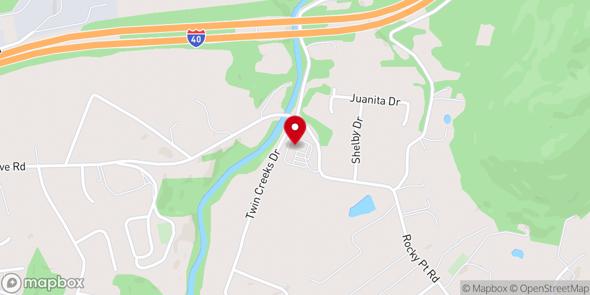 Map showing location of Poplar Grove Baptist Church
