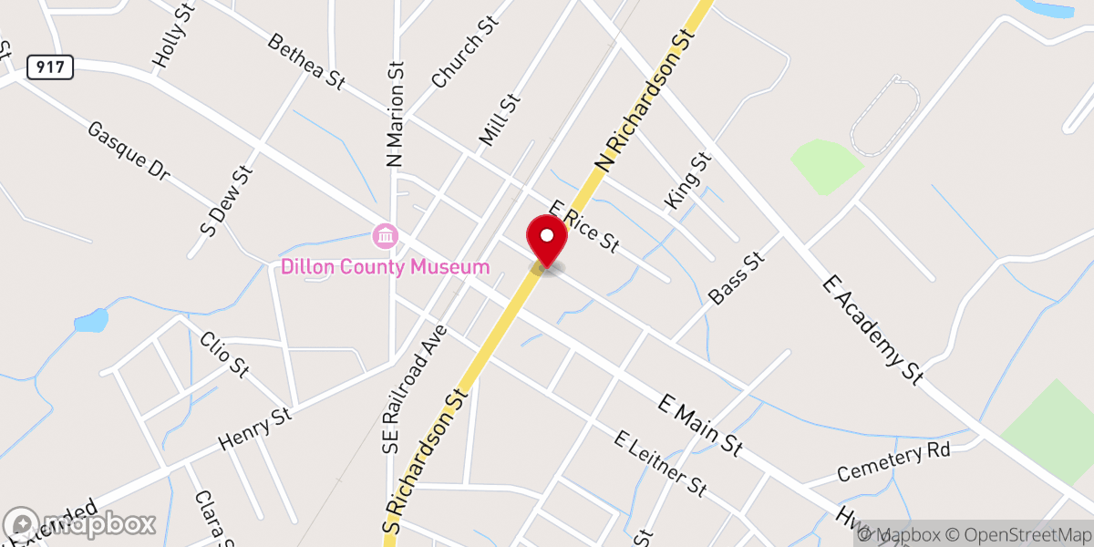 Map showing location of Latta Presbyterian Church