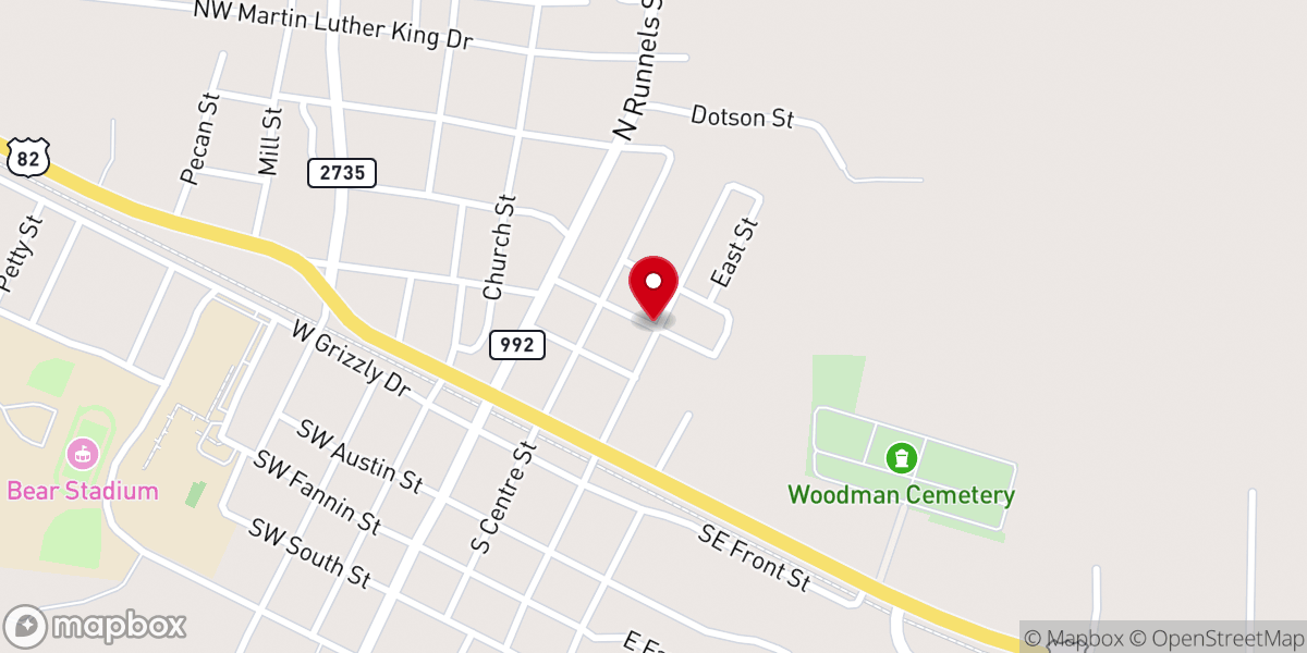 Map showing location of Church of God In Christ