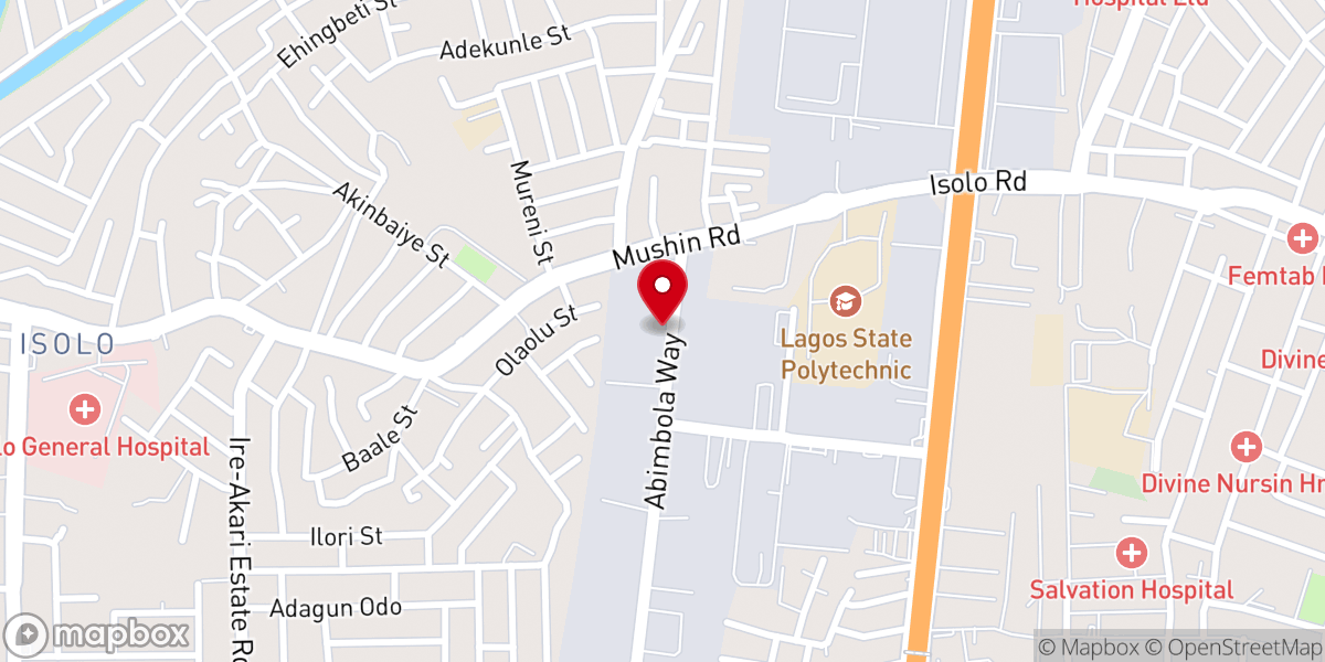 Map showing location of RCCG House of Grace