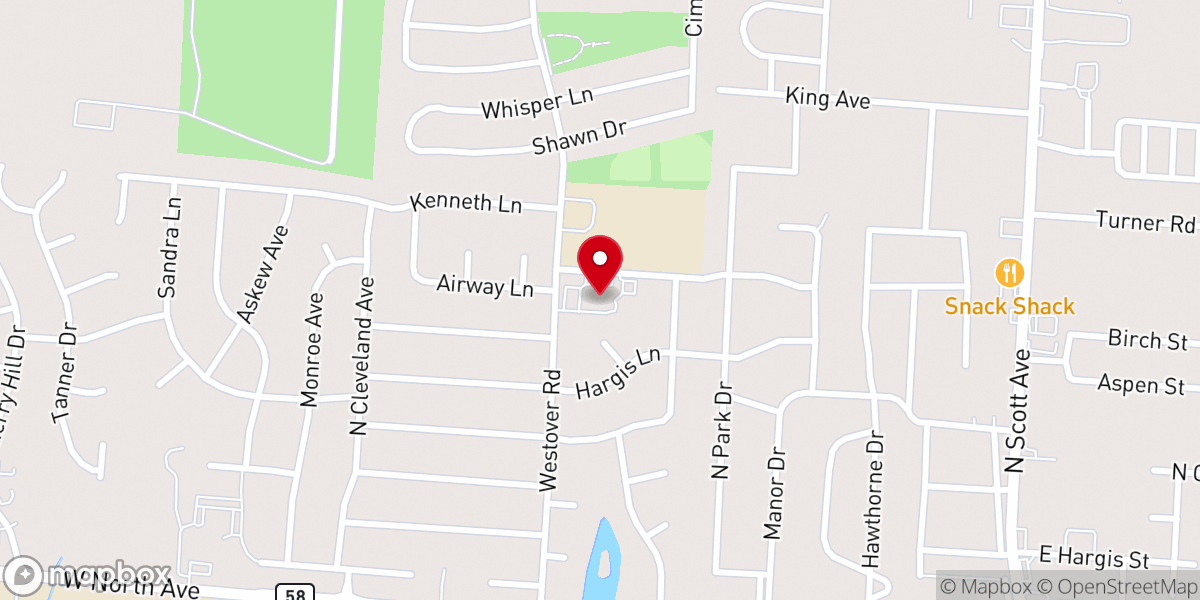 Map showing location of Belton Christian Church