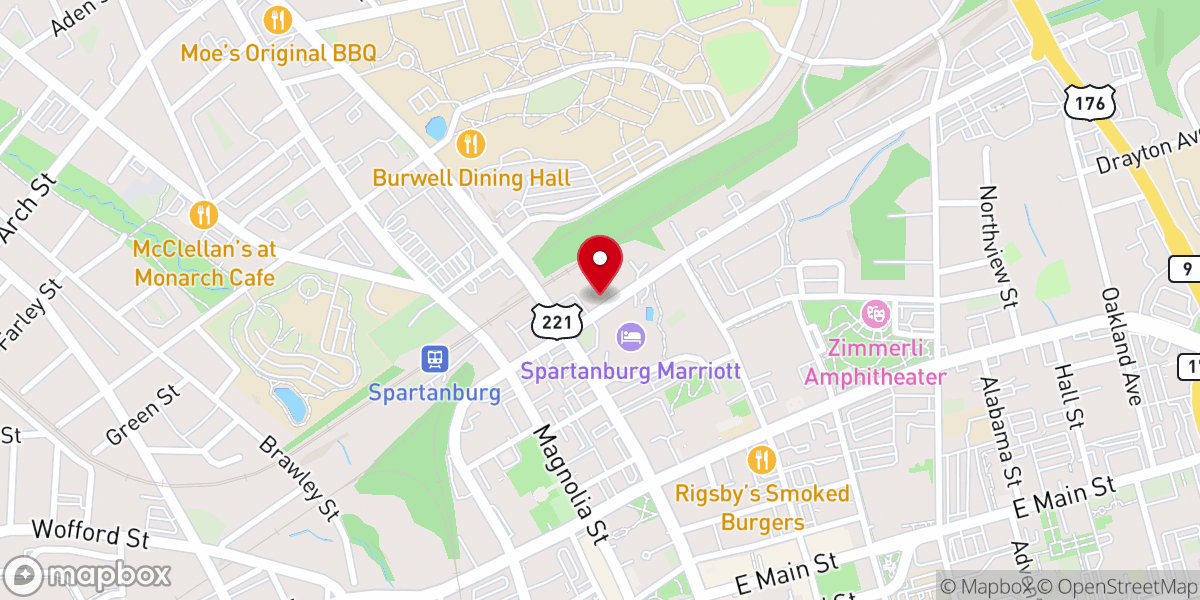 Map showing location of Speed Factory Hi Speed Indoor Karting Spartanburg