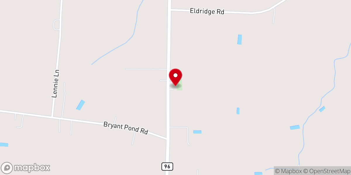 Map showing location of Smyrna FWB Church
