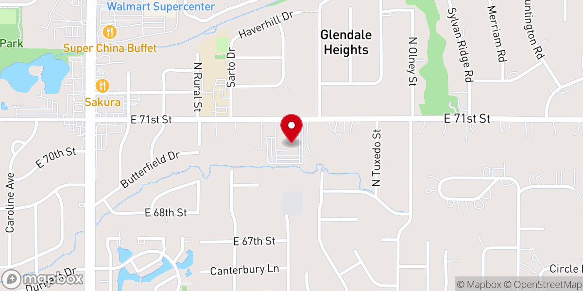 Map showing location of Northside Baptist Church