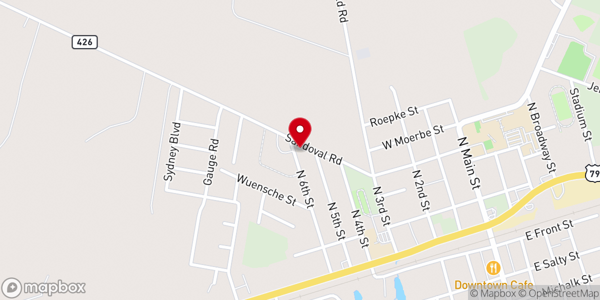 Map showing location of St John Lutheran Church