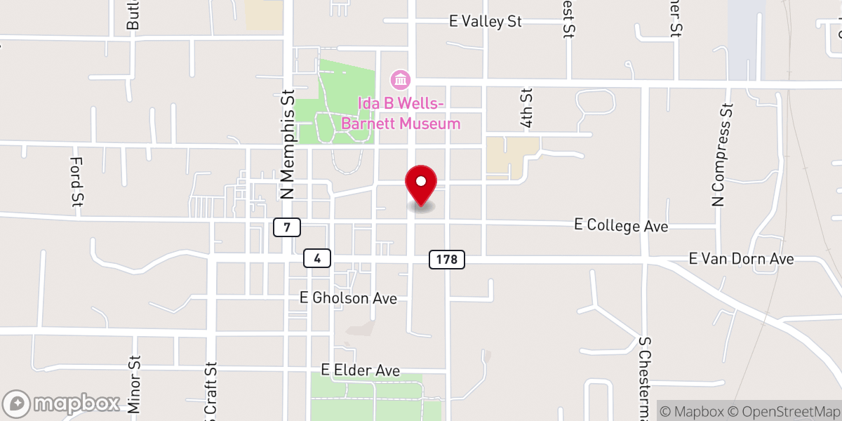 Map showing location of Marshall County Historical Museum