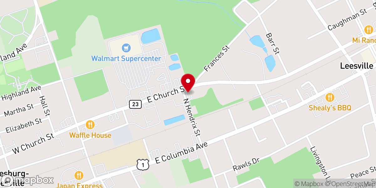 Map showing location of Starbucks
