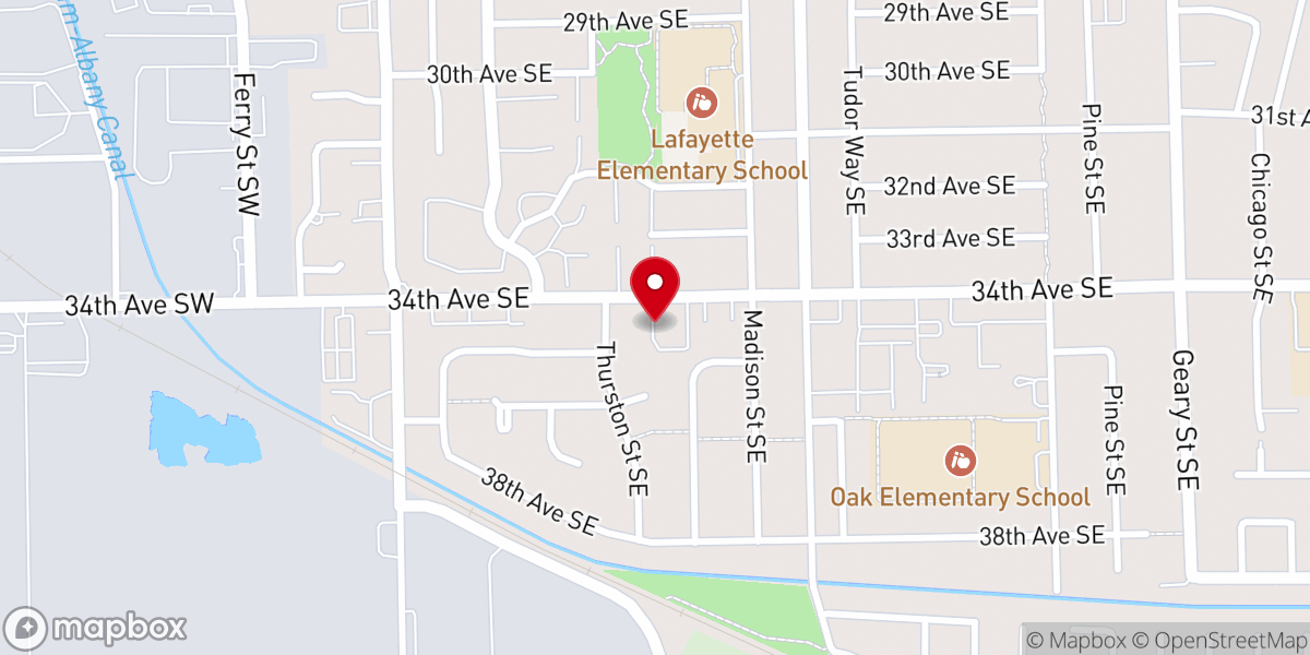 Map showing location of Calvary Baptist Church (SBC)
