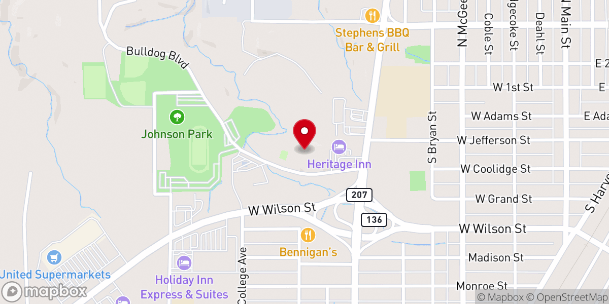 Map showing location of Church of Christ at Borger