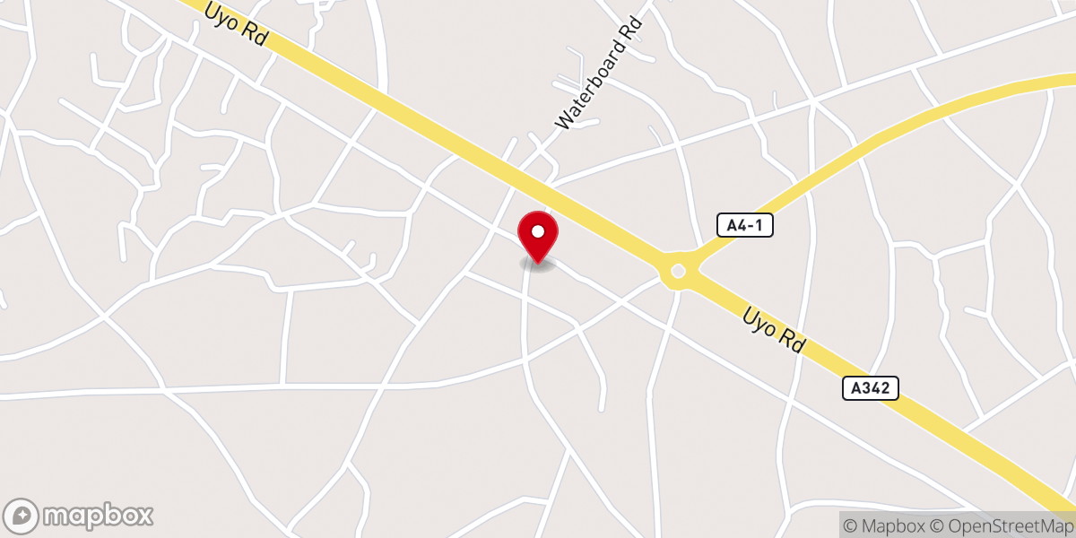 Map showing location of Brotherhood of the Cross & Star (Ibiakpan Bethel, Ikot Ekpene)