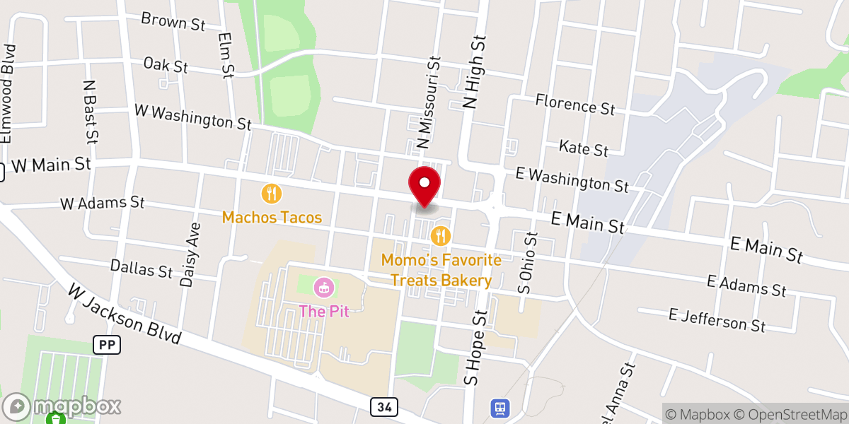 Map showing location of Grace Baptist Church
