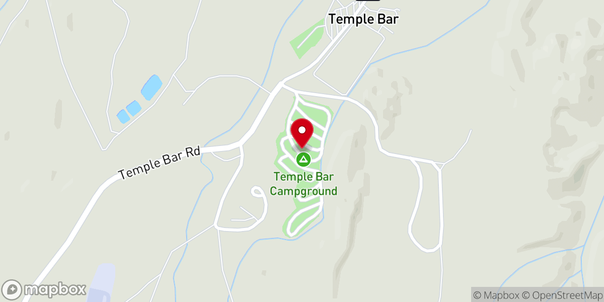 Map showing location of Temple Bar Campground