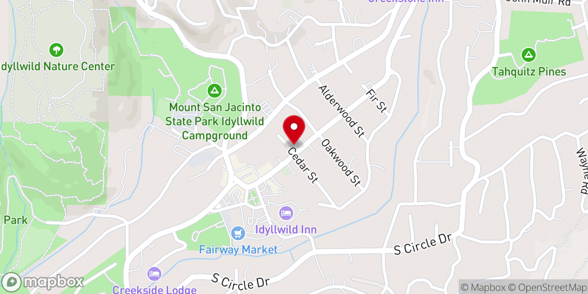 Map showing location of Idyllwild Community Church