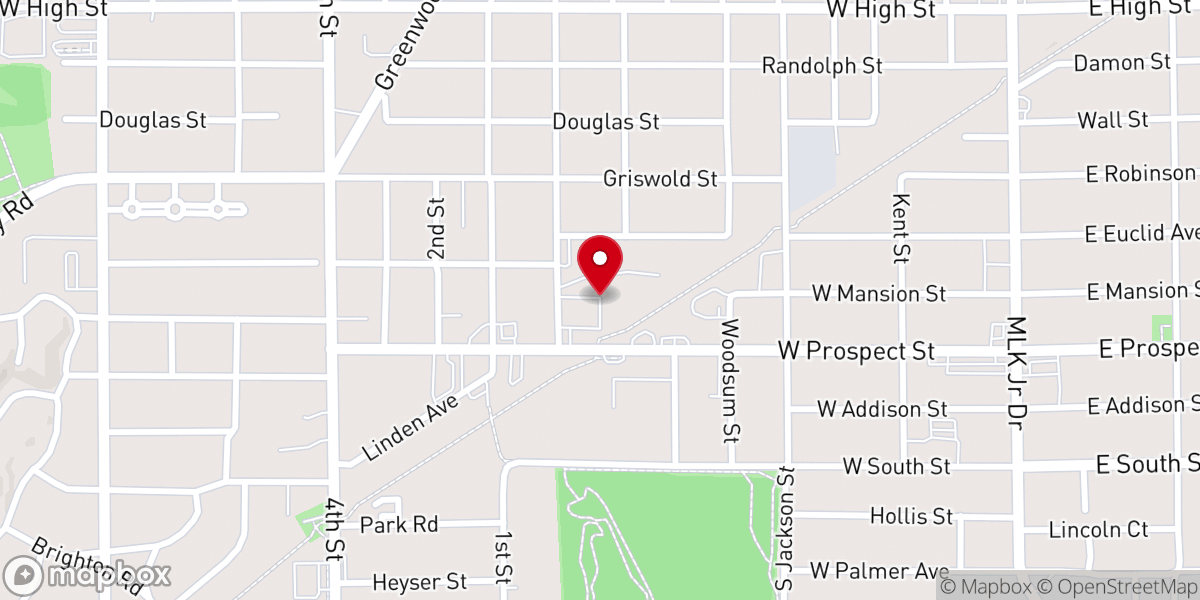 Map showing location of Calvary Apostolic Church