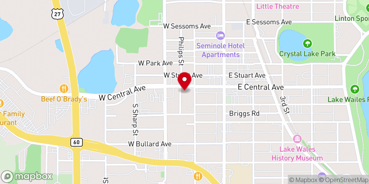 Map showing location of New Hope Baptist Church