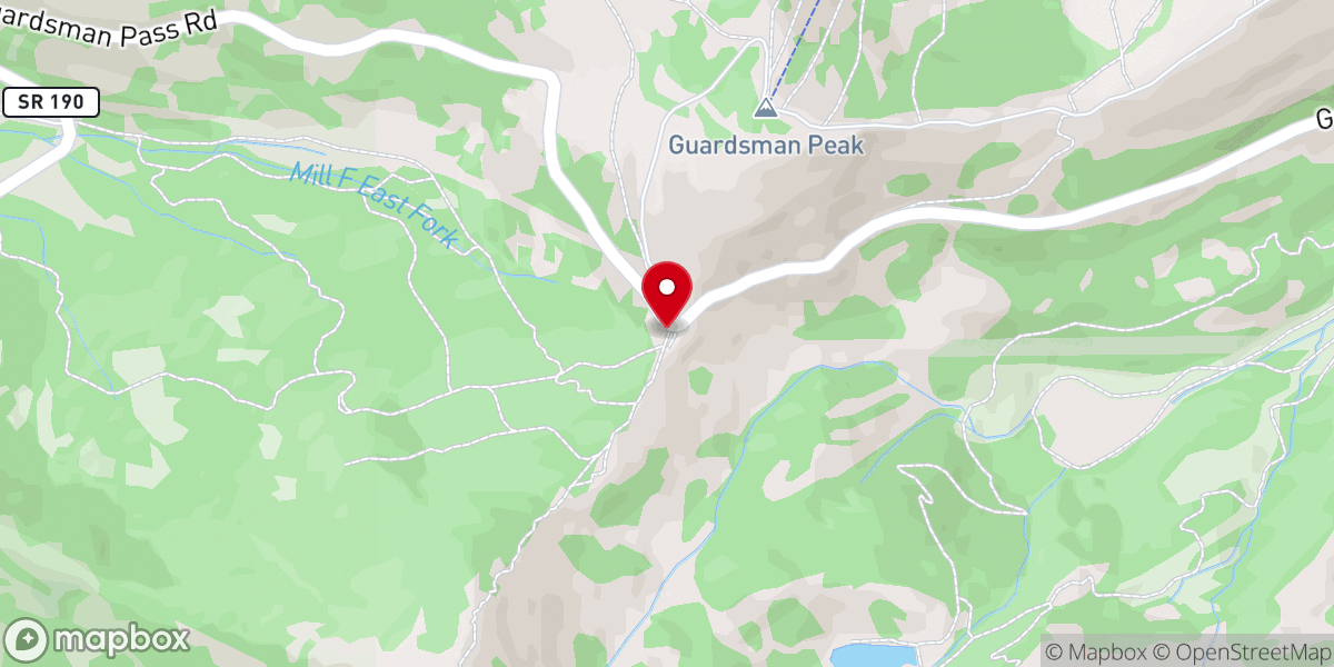 Map showing location of Guardsmans Pass Overlook