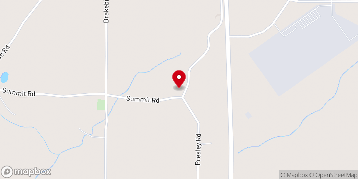 Map showing location of Lakeside Baptist Church