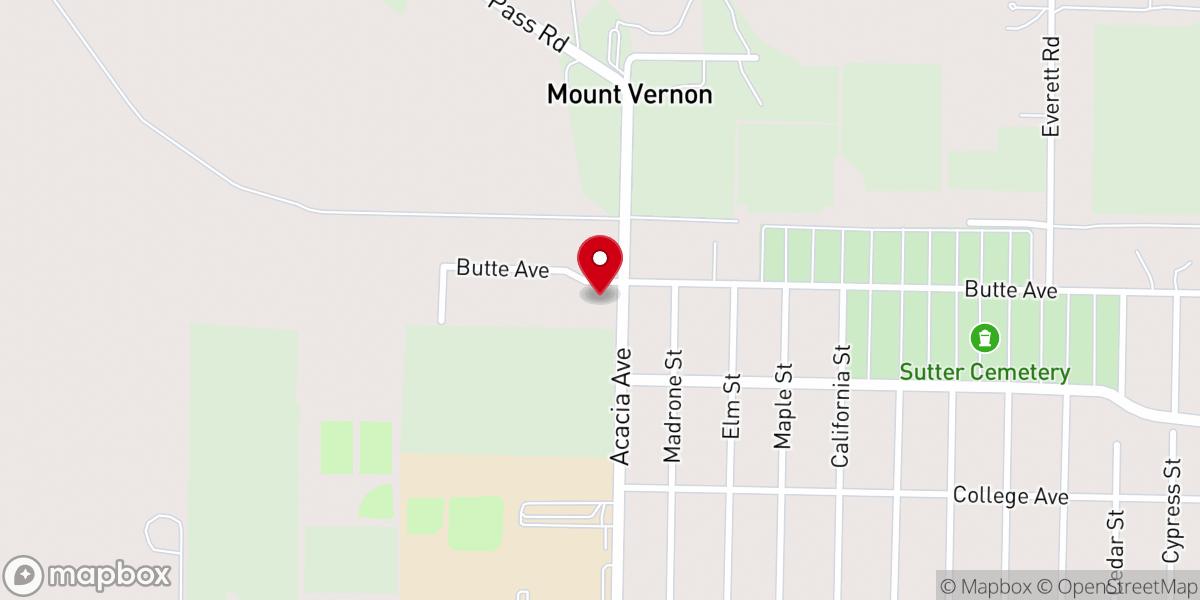 Map showing location of Sutter Community Church