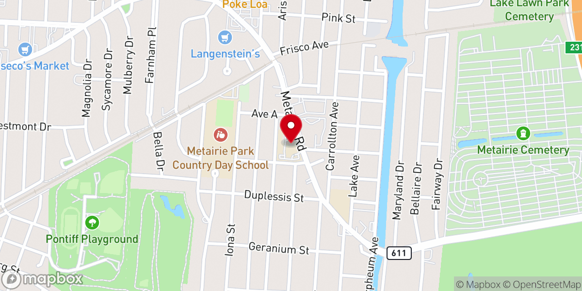 Map showing location of Saint Francis Xavier Catholic Church