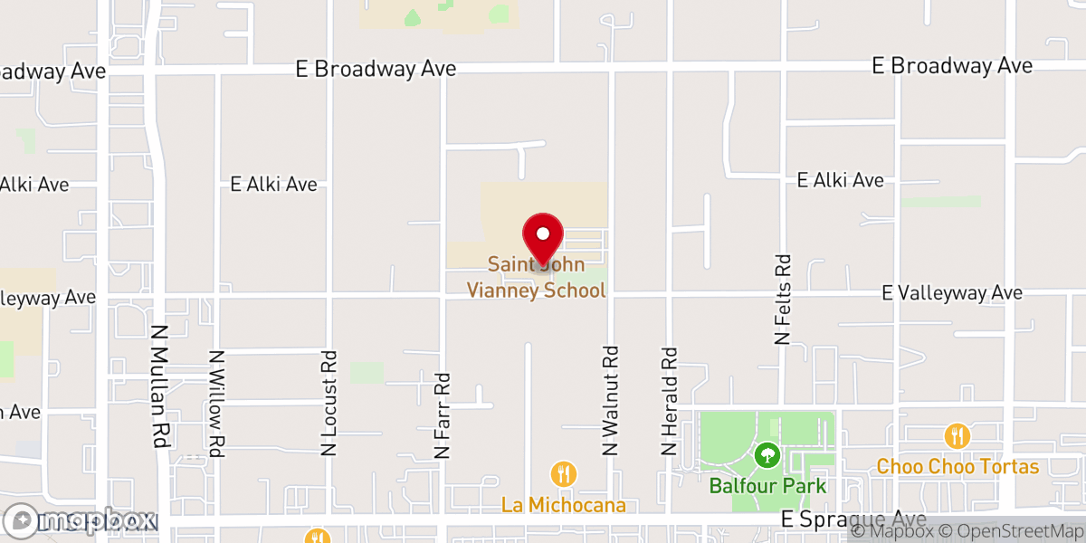 Map showing location of St John Vianney Catholic School