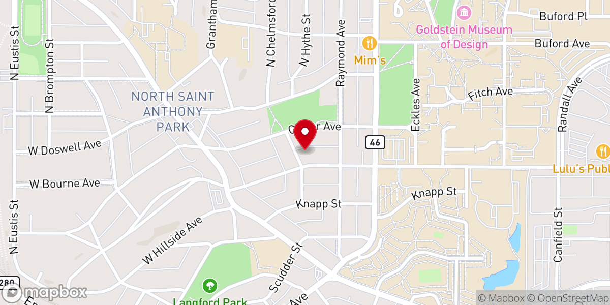 Map showing location of St. Anthony Park United Church of Christ